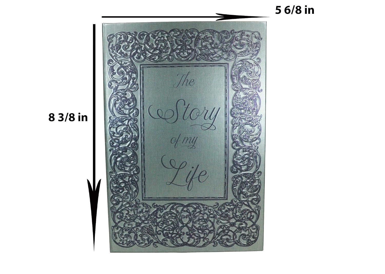 Story Of My Life Gothic Rococo Floral Scroll Art Design Embossed Hard Cover Journal