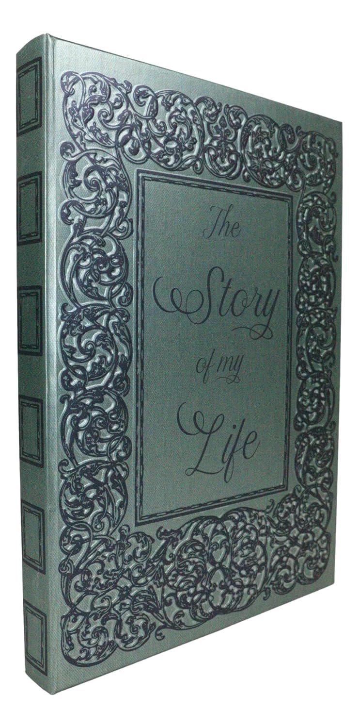 Story Of My Life Gothic Rococo Floral Scroll Art Design Embossed Hard Cover Journal