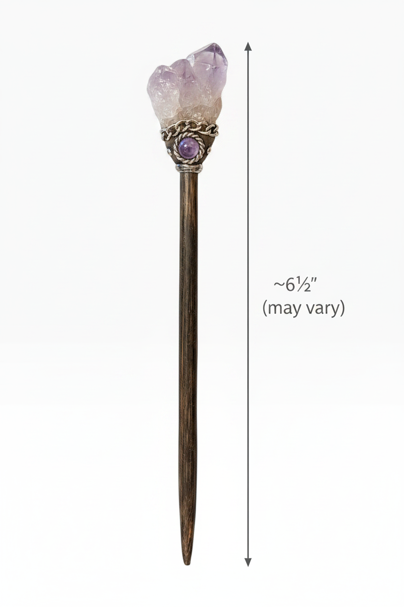 Sodalite Hair Stick Measurement Diagram