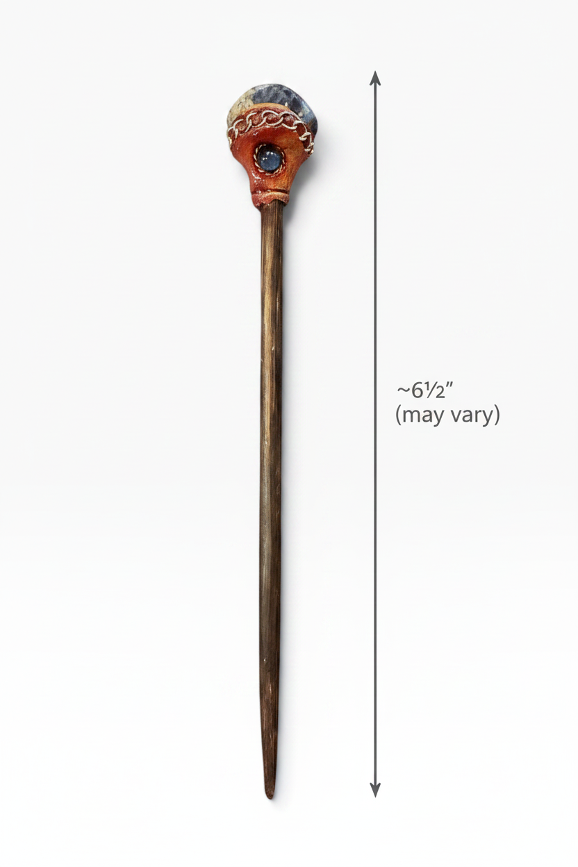 Sodalite Hair Stick Polished Measurement Diagram