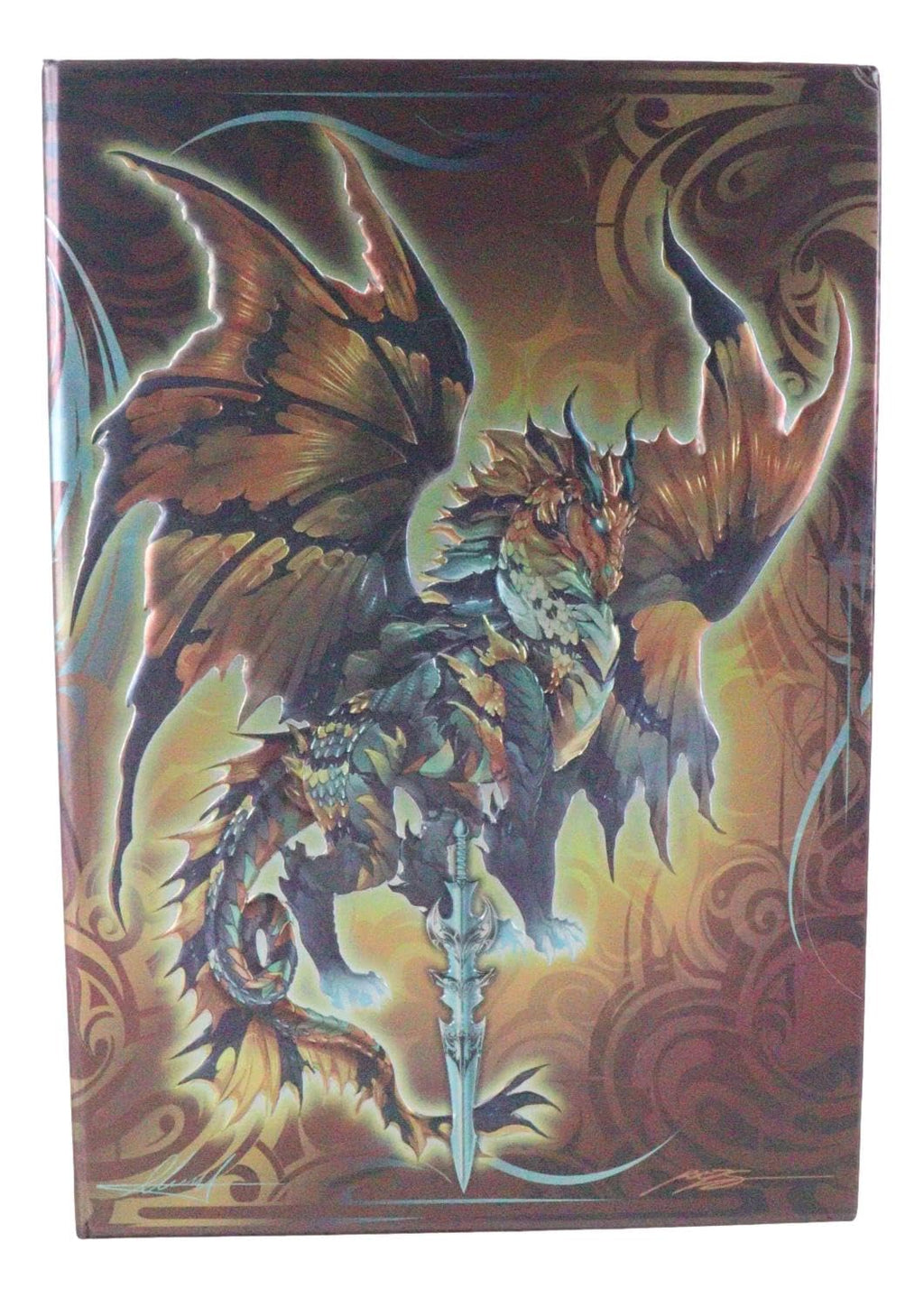 Dragon Thunder Blade Drake Embossed Hard Cover Journal - Ruth Thompson Fantasy Dragon Semi Iridescent Journal
