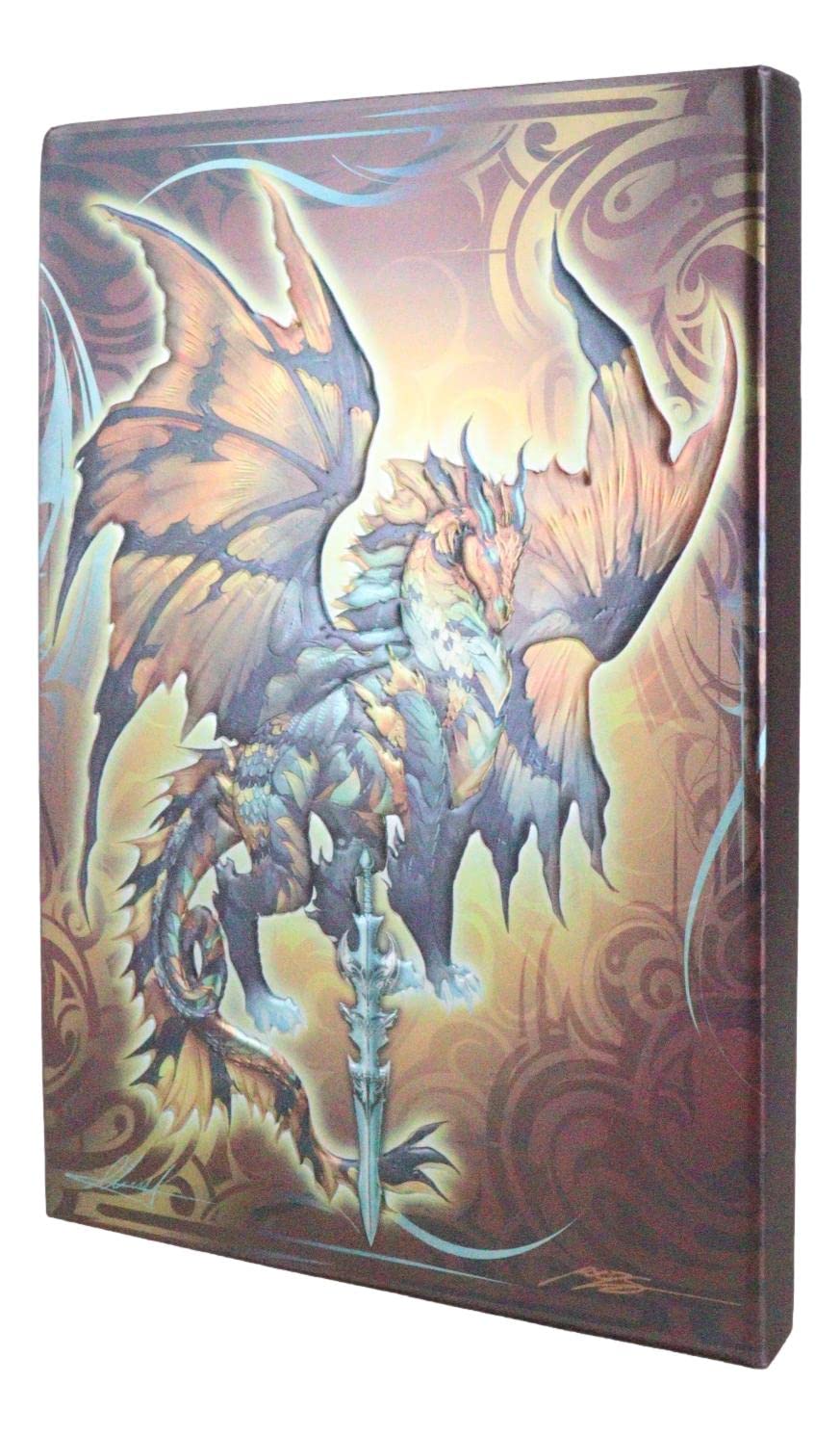 Dragon Thunder Blade Drake Embossed Hard Cover Journal - Ruth Thompson Fantasy Dragon Semi Iridescent Journal