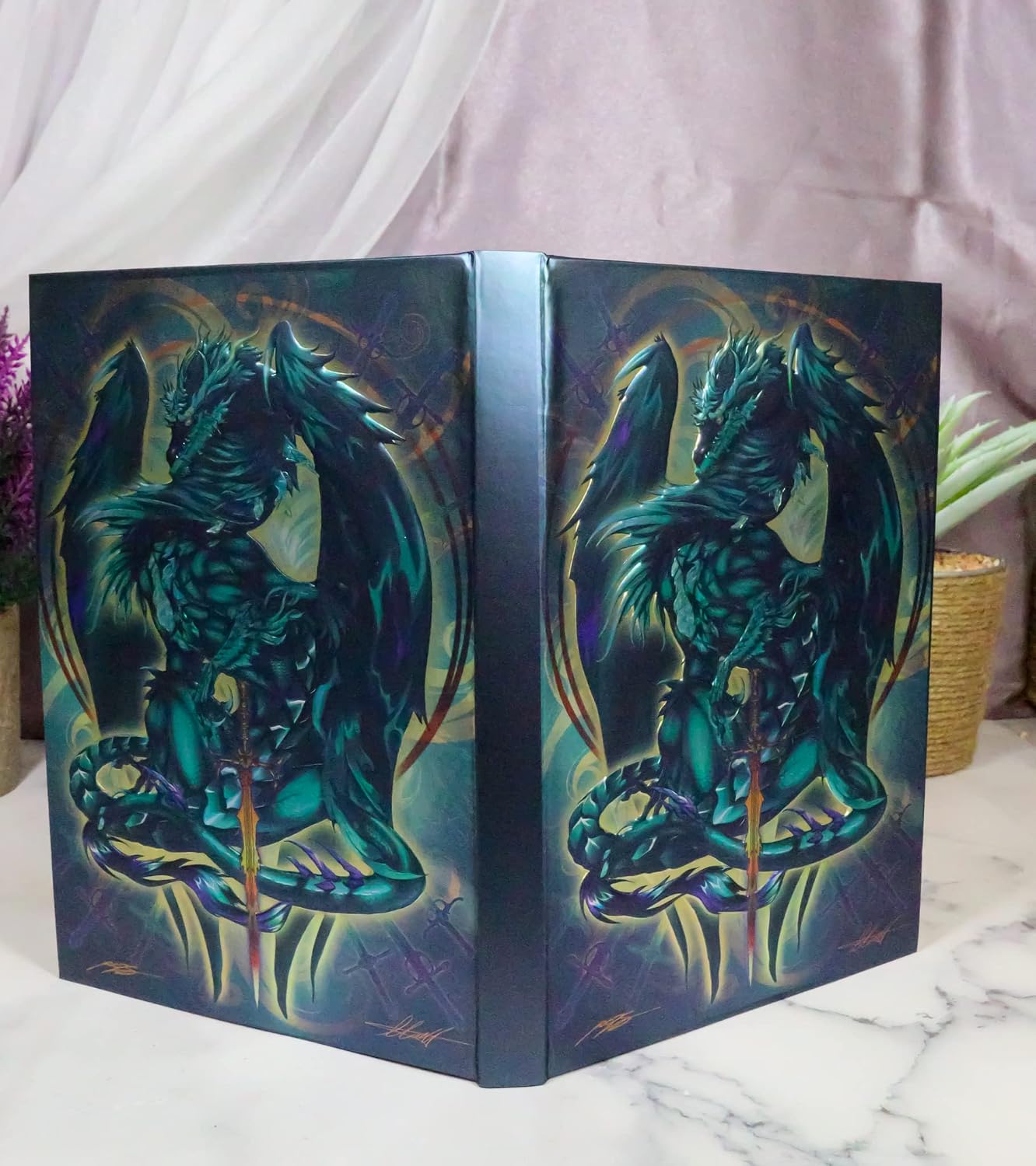 Dragon Terra Blade Drake Embossed Hard Cover Journal - Ruth Thompson Fantasy Dragon Semi Iridescent Journal