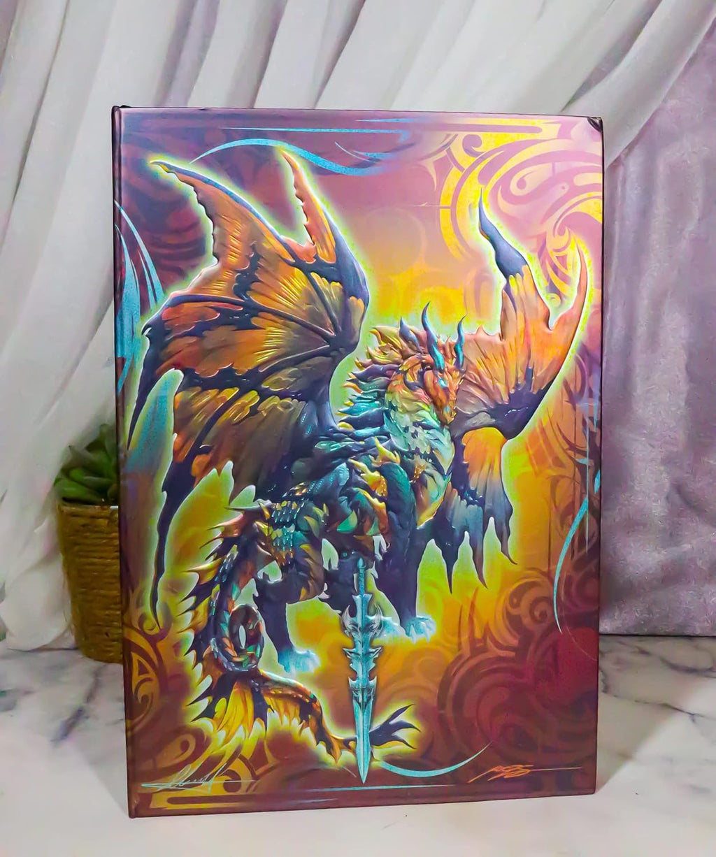 Dragon Thunder Blade Drake Embossed Hard Cover Journal - Ruth Thompson Fantasy Dragon Semi Iridescent Journal
