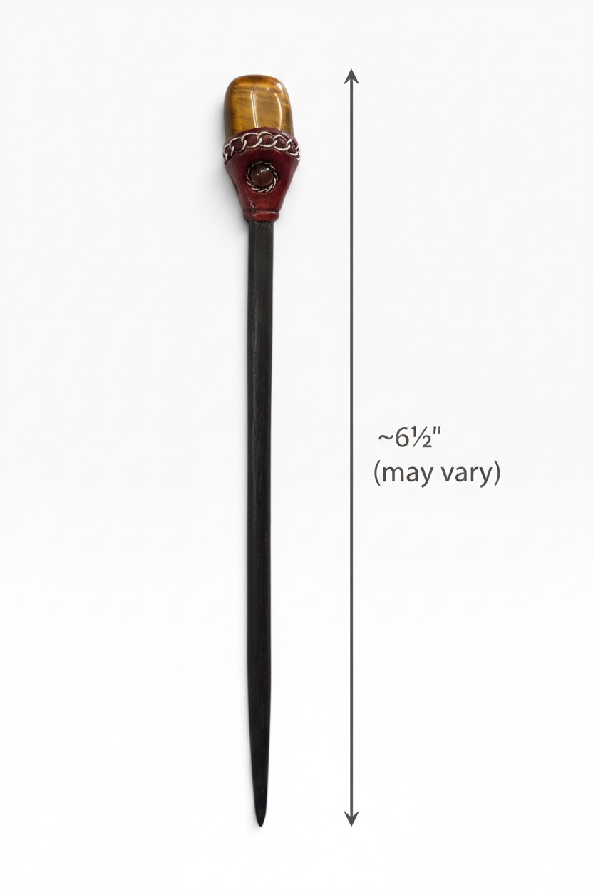 Tiger's Eye Hair Stick Measurement Diagram