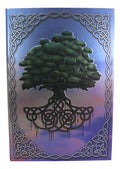 Celtic Tree Of Life With Triskele Trinity Knotwork Embossed Blank Page Hard Cover Journal