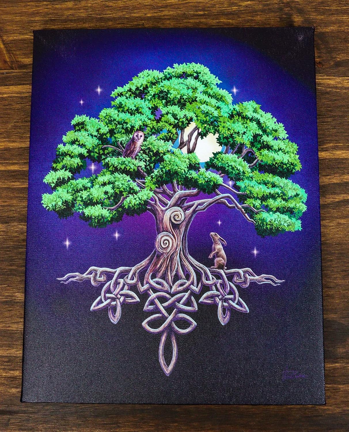 Tree of Life  Canvas Framed Wall Art Wall Plaque - Lisa Parker - 7.5" W x 9.85"