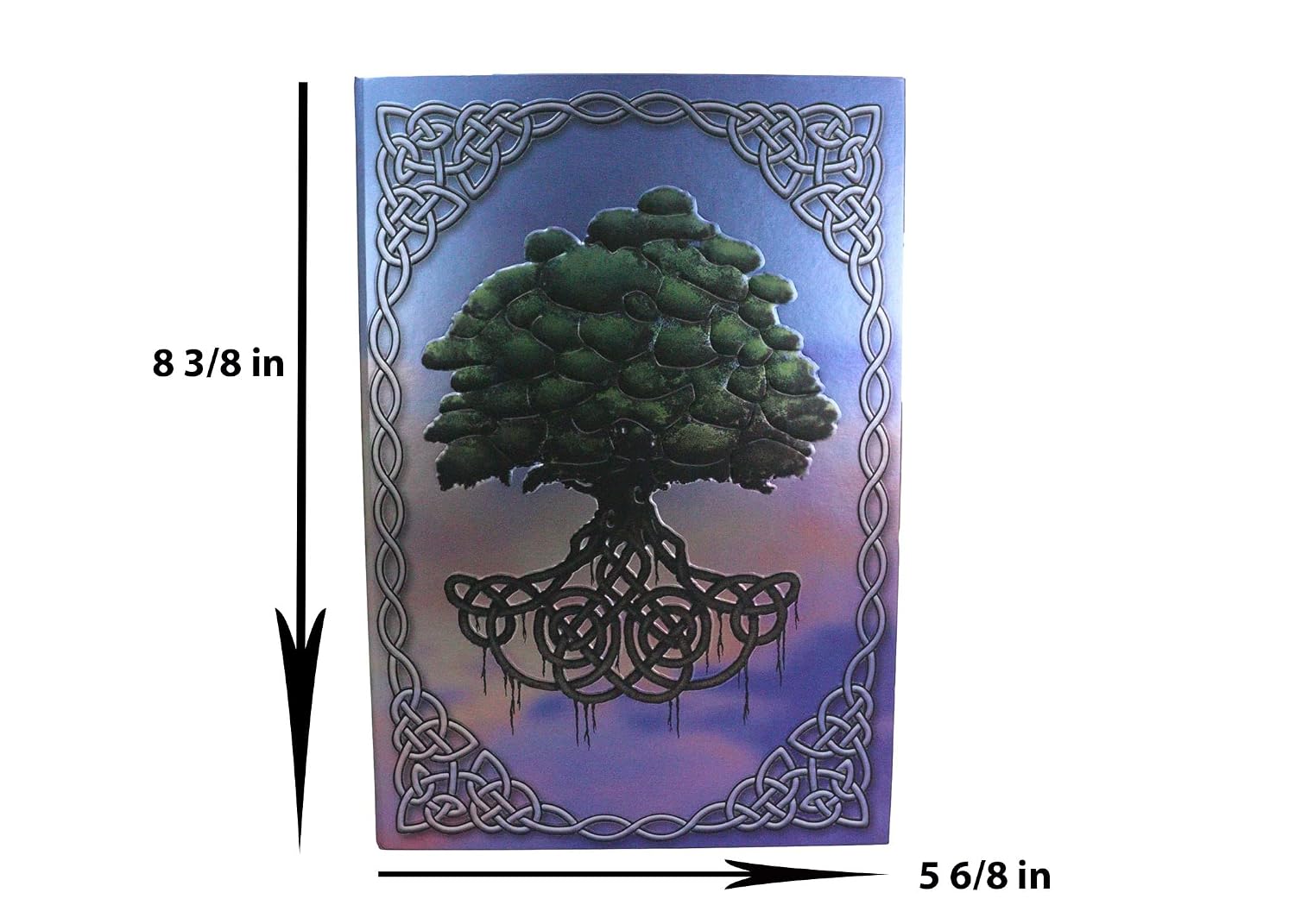 Celtic Tree Of Life With Triskele Trinity Knotwork Embossed Blank Page Hard Cover Journal