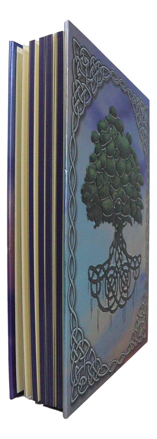 Celtic Tree Of Life With Triskele Trinity Knotwork Embossed Blank Page Hard Cover Journal