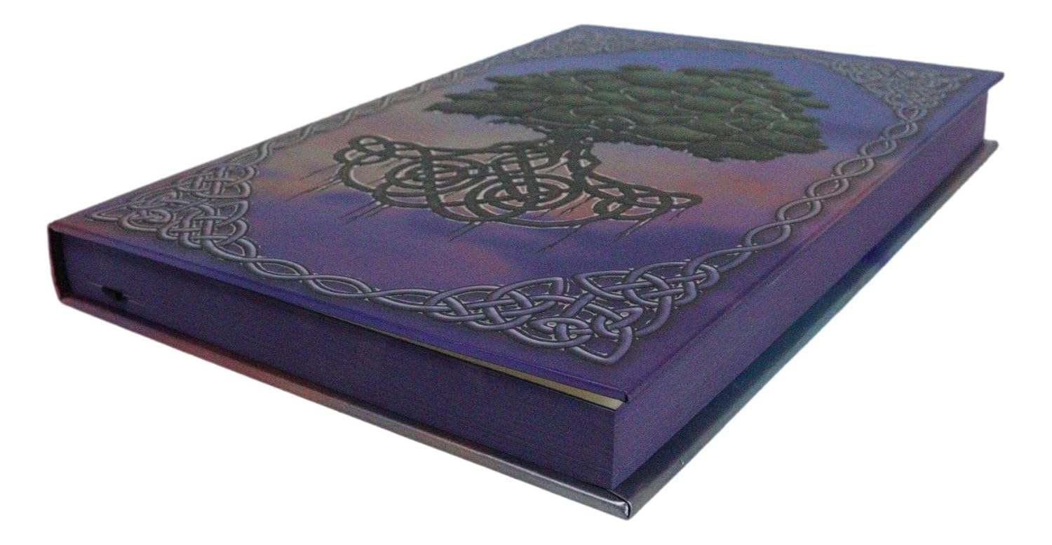 Celtic Tree Of Life With Triskele Trinity Knotwork Embossed Blank Page Hard Cover Journal