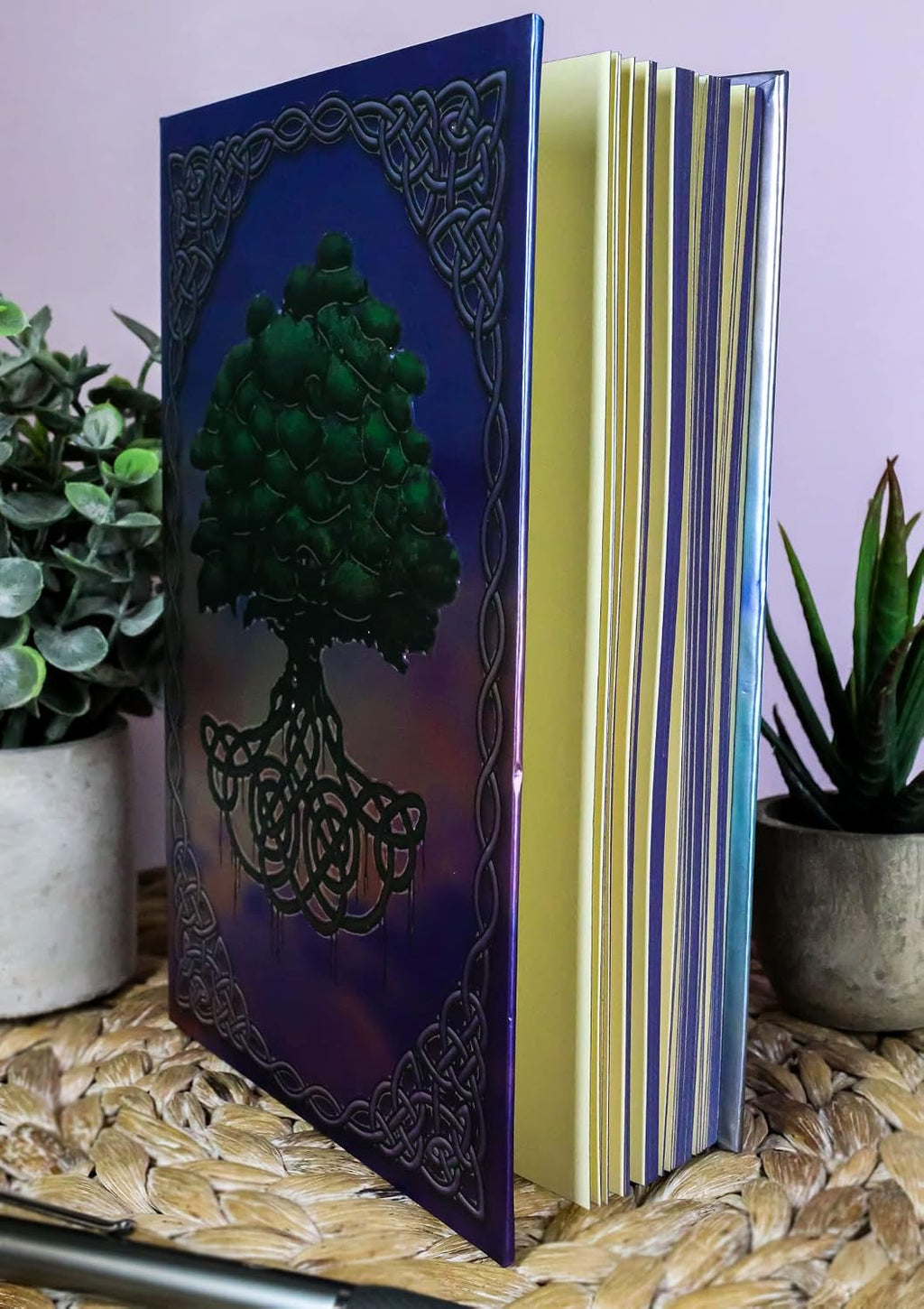 Celtic Tree Of Life With Triskele Trinity Knotwork Embossed Blank Page Hard Cover Journal