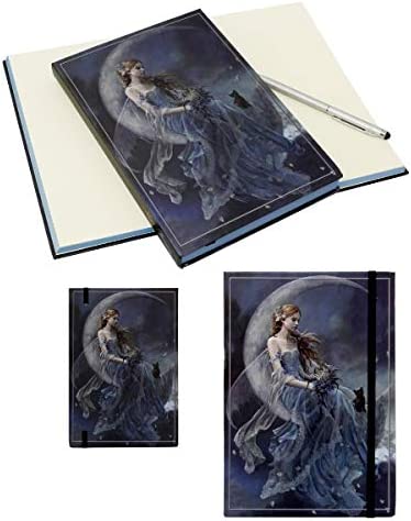 Wind Moon Fairy with Phoenix Embossed Hard Cover Semi Iridescent Journal - Nene Thomas